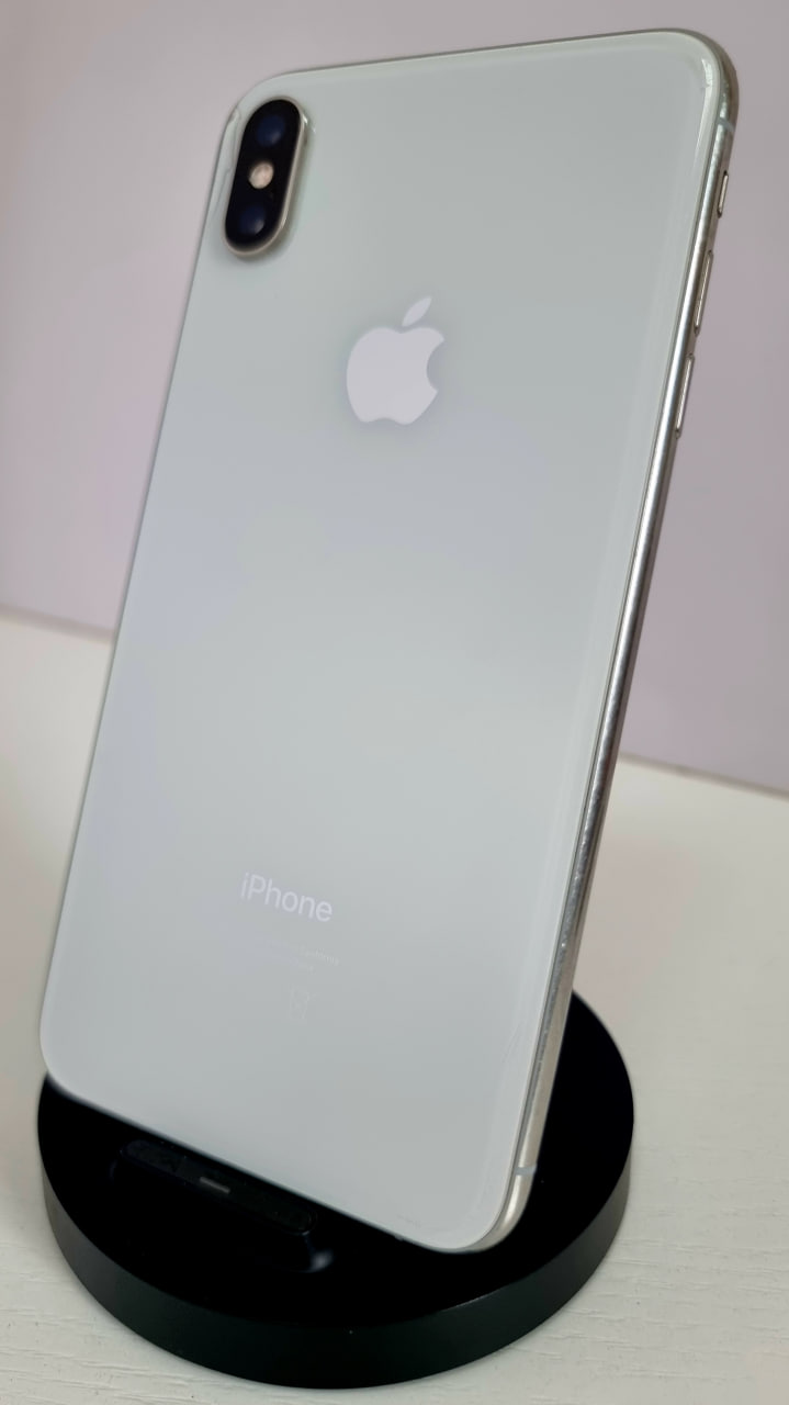 iPhone Xs Max 512Гб Серебристый (Заменен АКБ / Без коробки / Заменен дисплей) - Б/У ★★★☆☆